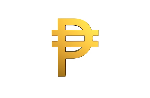 Philippine currency symbol peso in 3d