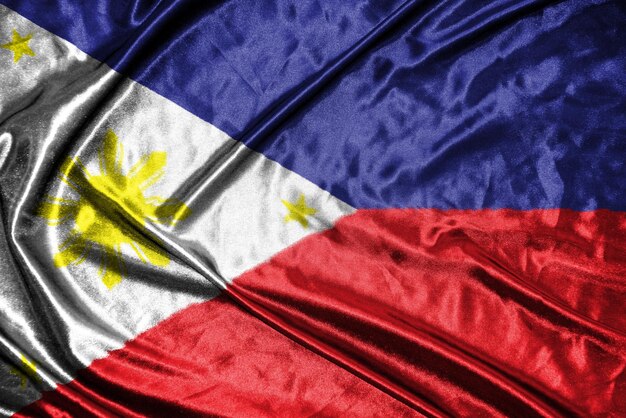 Philippines cloth flag Satin Flag Waving Fabric Texture of the Flag