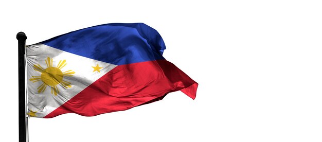 philippines Country 3D wind waving flag and whithe background