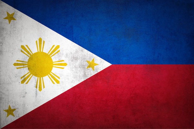 Philippines flag with grunge texture.