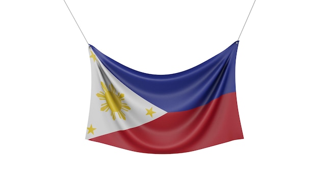 Philippines national flag hanging fabric banner d rendering