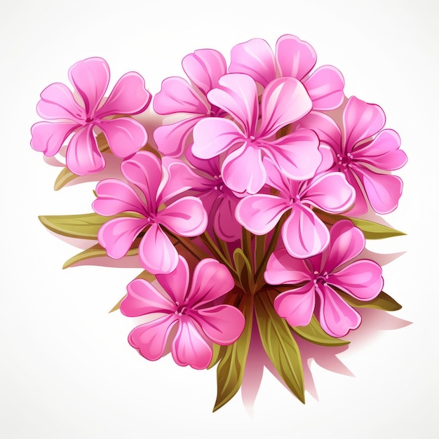 Phlox isolated on White Background