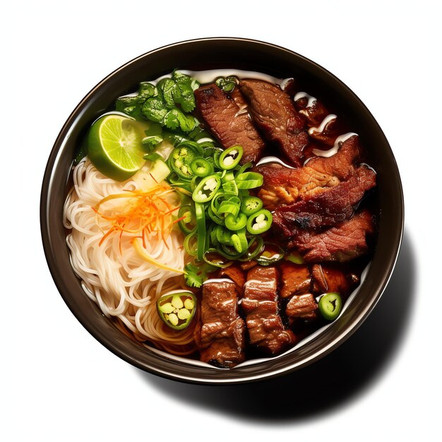 Pho bo vietnamese soup with beef and lime asian food national cuisine