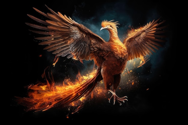 Phoenix bird on fire Generative AI