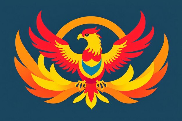 Photo phoenix bird flat gradient logo design