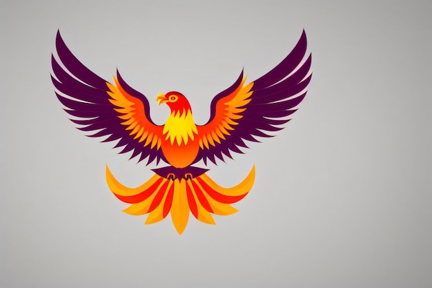 Phoenix Bird Flat Gradient Vector Logo Style