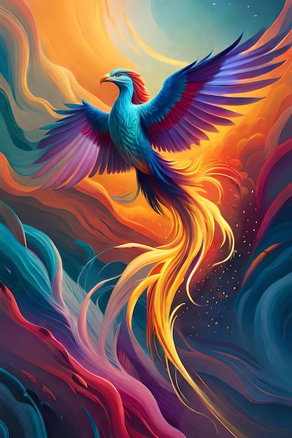 A phoenix bird is a painting by person.