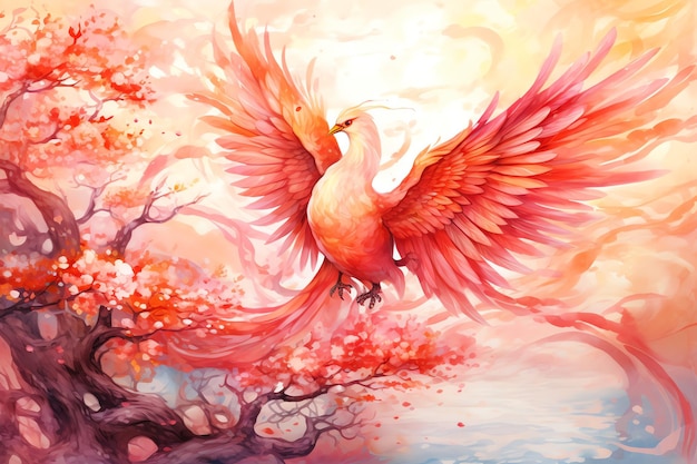 Phoenix Chinese new year background