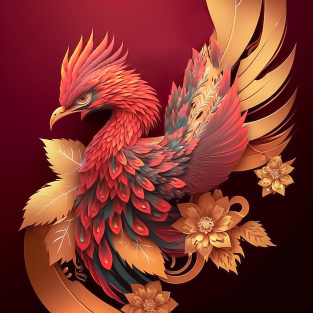 Phoenix in classical Chinese art and literature AI Generated