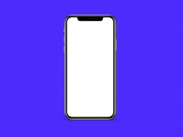 Phone blank white screen on blue color