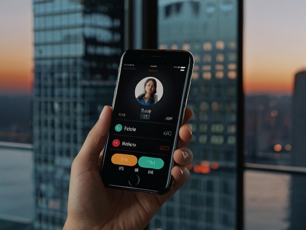 Phone call screen interface illustration AI Generative