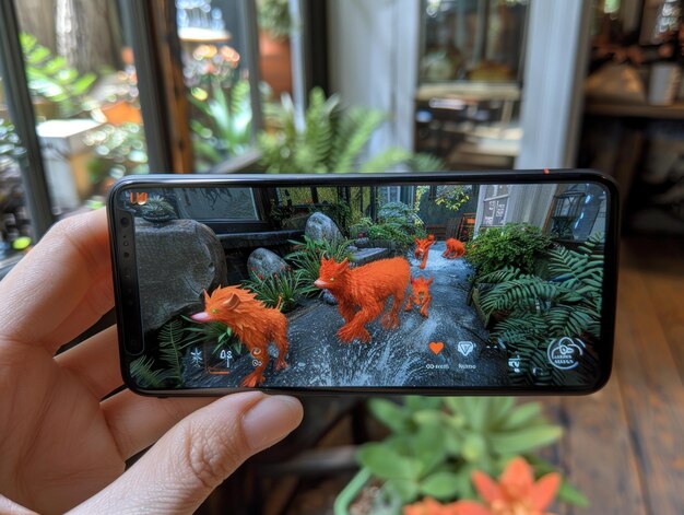 Photo phone displaying augmented reality experience