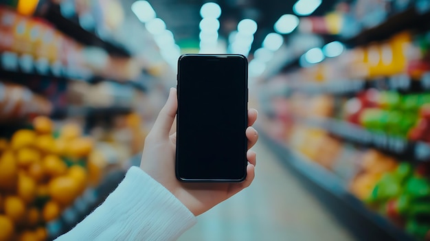 Phone in Hand with White Sweater Mockup