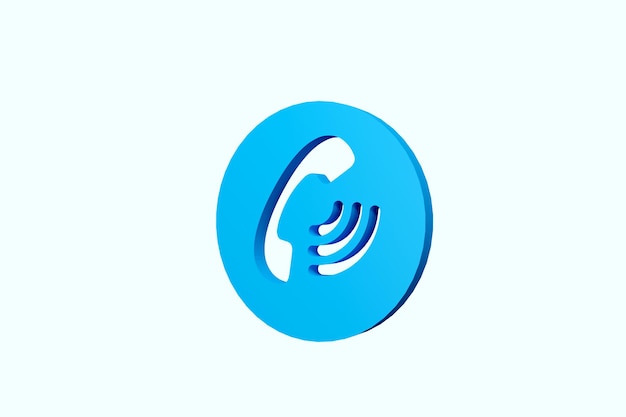 Phone icon for website mobile symbol Service support hotline concept 3d render illustration