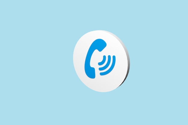 Phone icon for website mobile symbol Service support hotline concept 3d render illustration