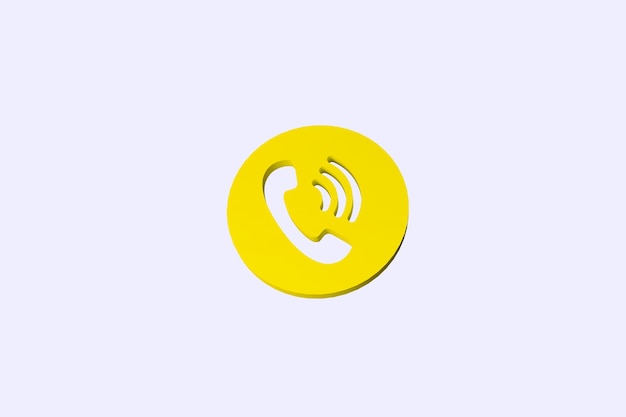 Phone icon for website mobile symbol Service support hotline concept 3d render illustration