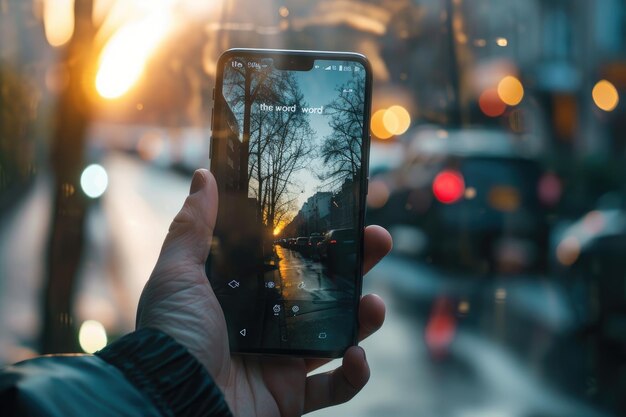 Photo phone screen displaying man and text ui kit mockup