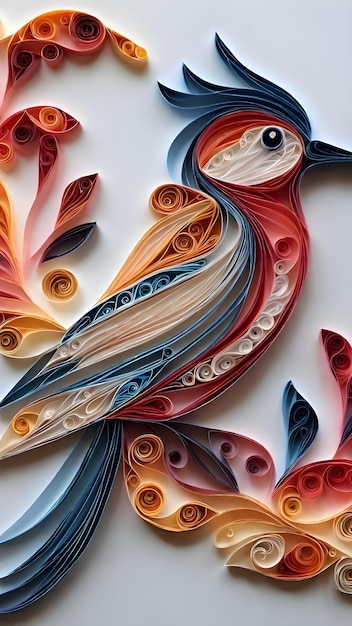 The phone wallpaper has a floral ornament theme with bold colors in a beautiful quilling art style