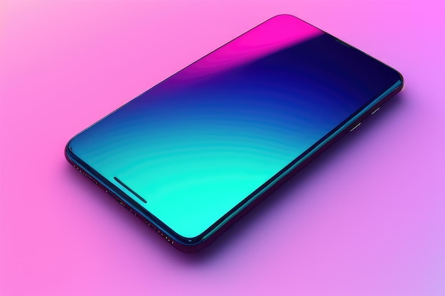 A phone with a blue and purple background.