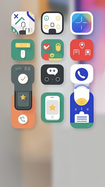 a phone with different icons on it _Ai generated