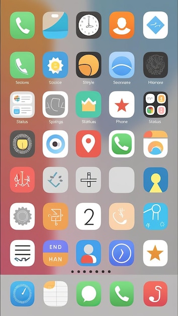 a phone with different icons on it _Ai generated