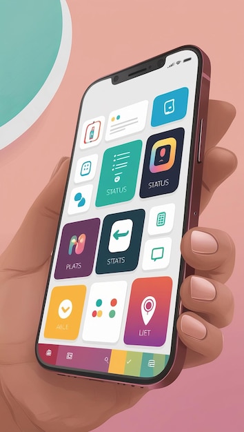 Photo a phone with different icons on it _ai generated