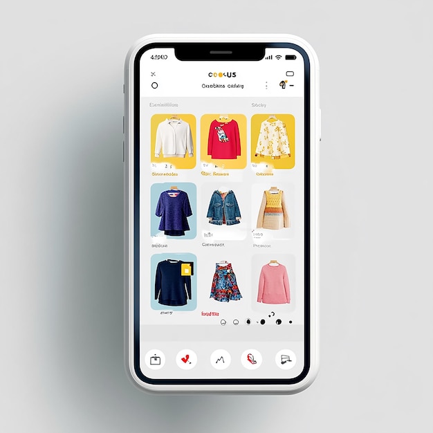 Photo a phone with a display of clothes on it