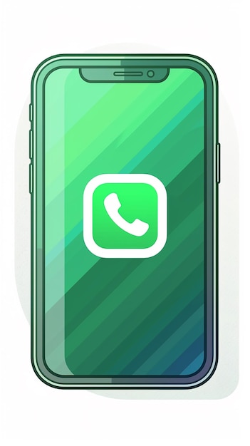 a phone with a green and blue phone on it