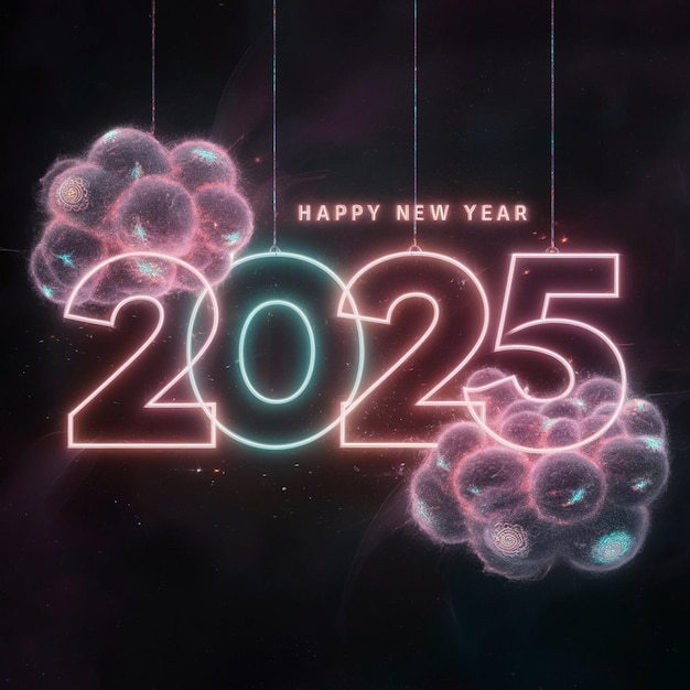 Photo of 2025 new year logo design concept 3d rendered image