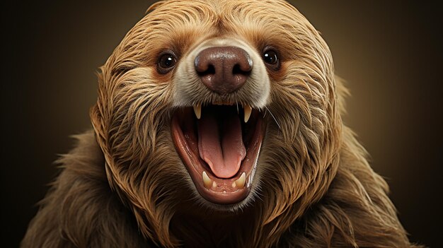 a photo of 3d cartoon sloth