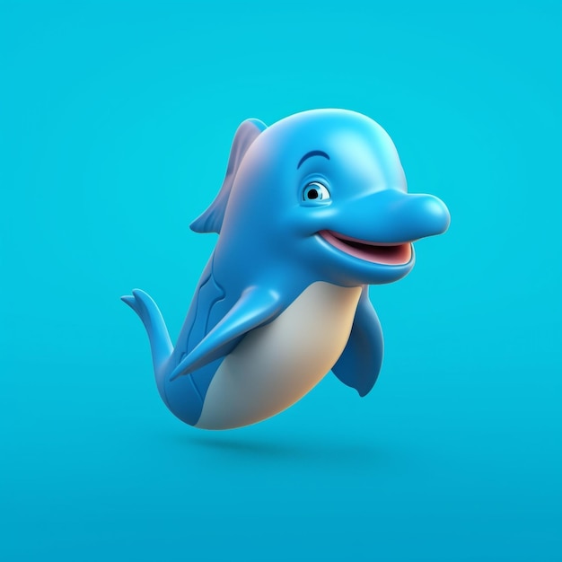 Photo a 3d dolphin The Messengers of the Deep generative ai