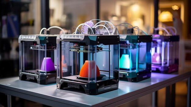 Photo a photo of 3d printers and printing technology