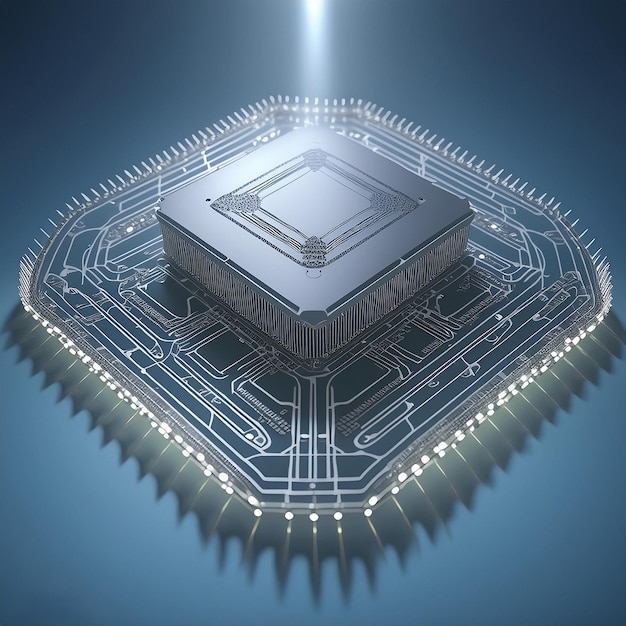 Photo 3d rendering chipset for semiconductor manufacturing