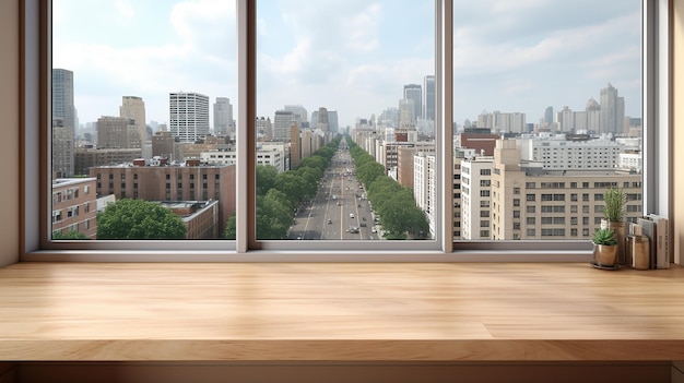 photo_3d_wooden_table_looking_out_to_a_defocuse