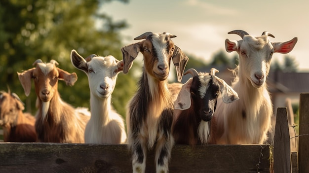 photo 8 goats at the pick up farm on a sunny day