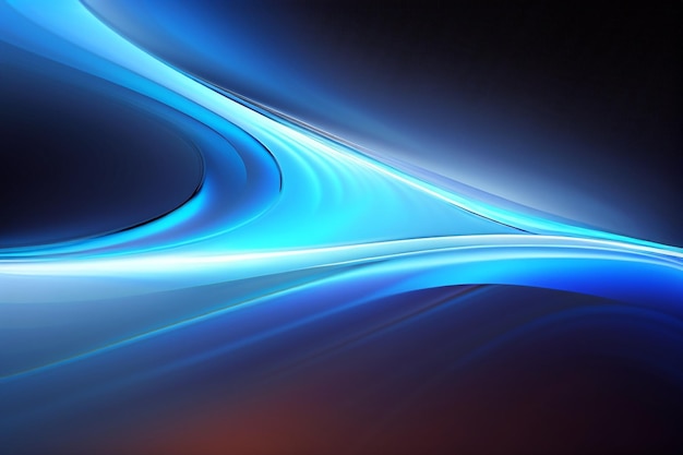 Photo abstract blue background with smooth shining lines