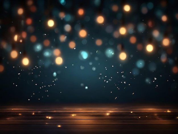 Photo of Abstract bokeh lights with dark light background