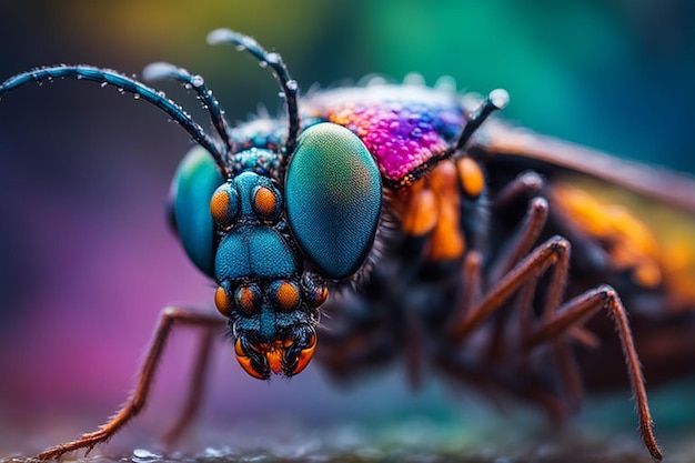 Photo abstract colorful bug macro photography