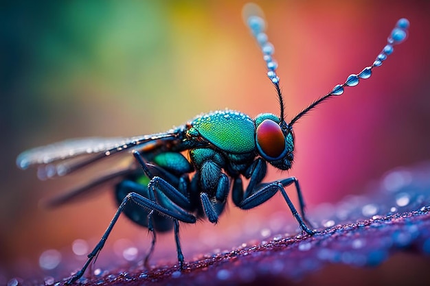 Photo abstract colorful bug macro photography