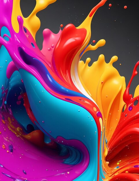 photo abstract colorful splash 3d background generative ai background