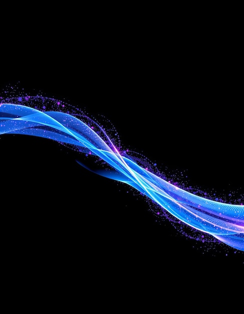 Photo photo abstract digital wave glowing particles blue purple