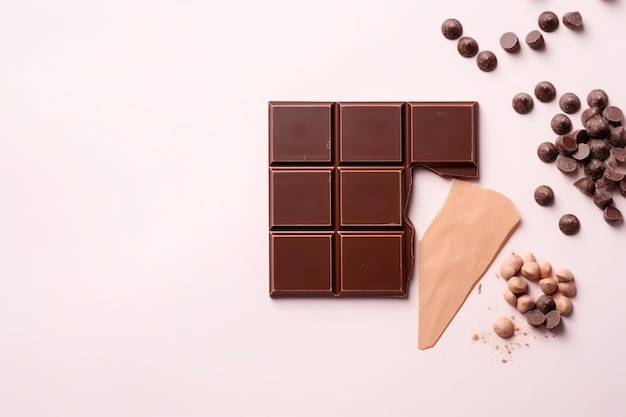 A photo aesthetic of chocolate flat lay photography