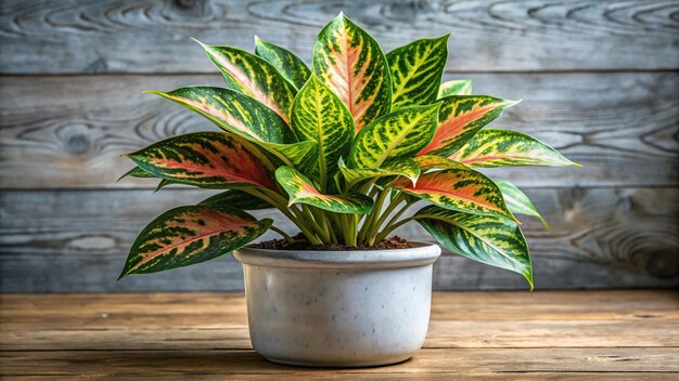 Photo a photo of an aglaonema and dieffenbachia planted in a flower pot with variegated leaves and vibrant foliage gardening leafy plants tropical decoration dieffenbachia flower pot