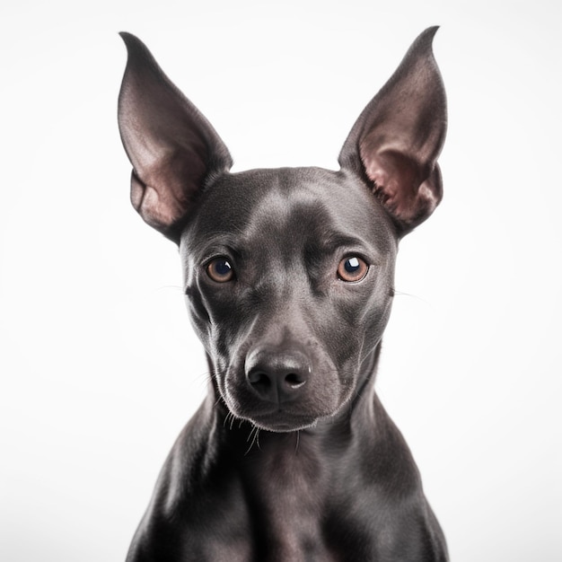 Photo of the American hairless terrier isolated on the white background