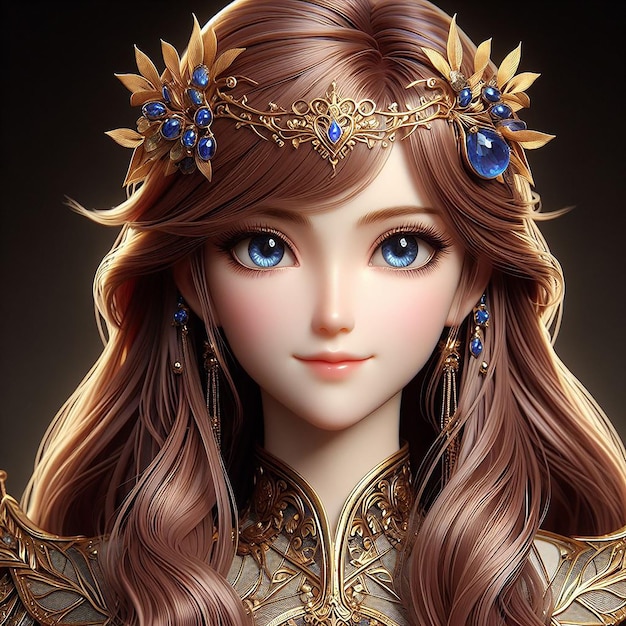 A photo of animation style beautiful princess AI Generated