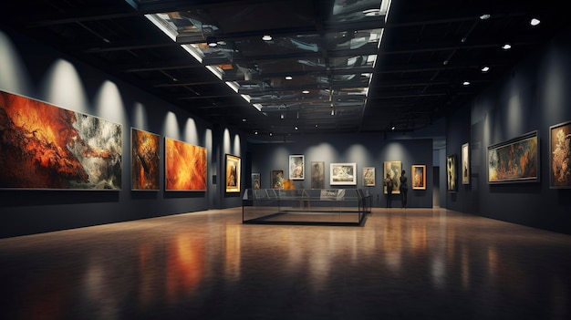 A photo of an art gallerys lighting