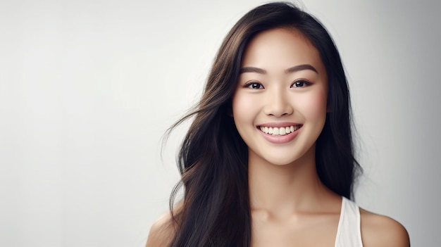 Photo Asian beauty smiling pretty asian woman for beauty concepts