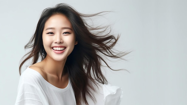 Photo Asian beauty smiling pretty asian woman for beauty concepts