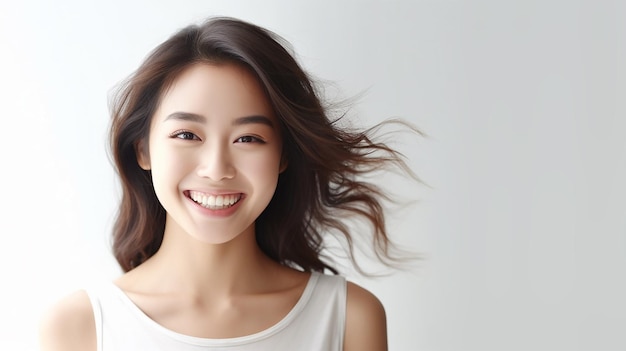 Photo Asian beauty smiling pretty asian woman for beauty concepts