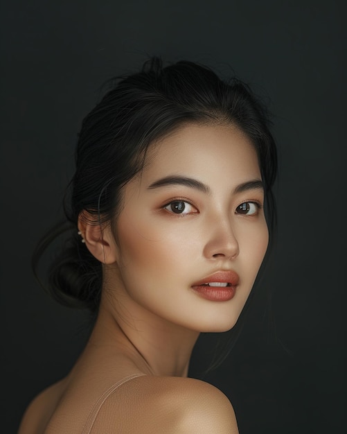 Photo of an Asian female model on background